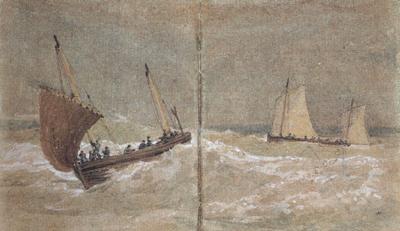 Joseph Mallord William Turner Sailing boats at sea (mk31) oil painting image